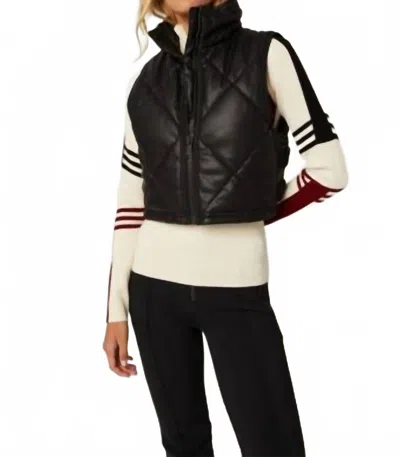 Alp N Rock La Vitesse Ii Cropped Vest In Black Faux Leather