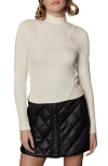 Alp N Rock Laila Rib Seam Detail Mock Neck Sweater In Neutral
