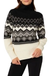 Alp N Rock Leighton Fair Isle Turtleneck Sweater In Black
