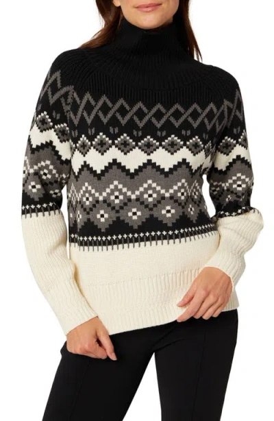 Alp N Rock Leighton Fair Isle Turtleneck Sweater In Black