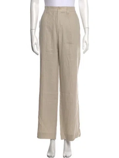 Pre-owned Alp N Rock Linen Wide Leg Pants In Neutrals