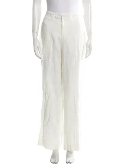 Pre-owned Alp N Rock Linen Wide Leg Pants In White