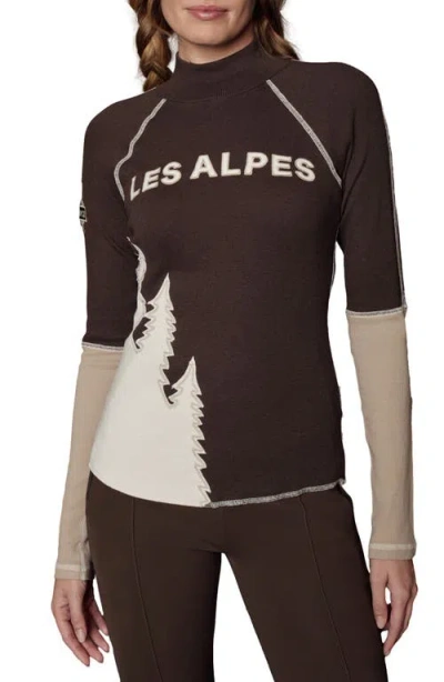 Alp N Rock Lucy Mock Neck Knit Top In Brown