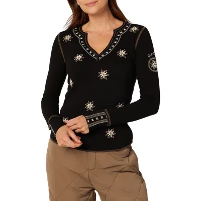 Alp N Rock Natasha Organic Cotton Blend Henley In Black