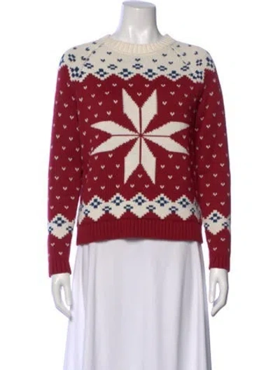 Pre-owned Alp N Rock Printed Crew Neck Sweater In Red