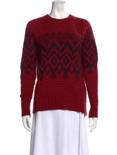Pre-owned Alp N Rock Printed Crew Neck Sweater In Red