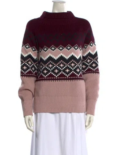 Pre-owned Alp N Rock Printed Turtleneck Sweater In Pink