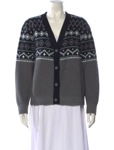 Pre-owned Alp N Rock Printed V-neck Sweater In Black