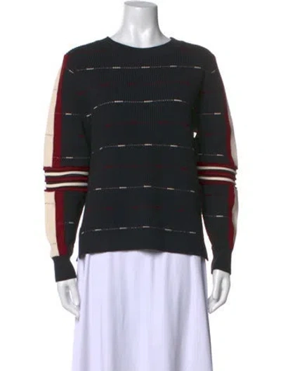 Pre-owned Alp N Rock Striped Crew Neck Top In Black