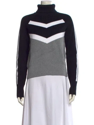 Pre-owned Alp N Rock Striped Turtleneck Sweater In Blue