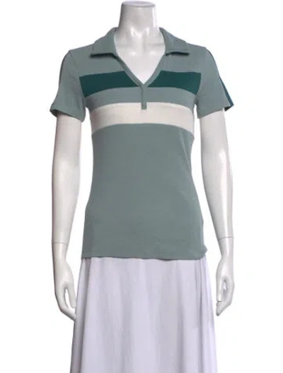 Pre-owned Alp N Rock Striped V-neck Polo In Multicolor