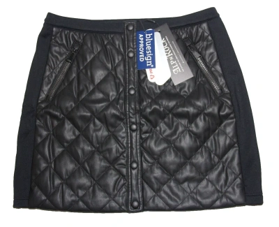 Pre-owned Alp N Rock Alp-n-rock Valentina Women's Quilted Skirt - Medium - Black Faux Leather - In Black Leather