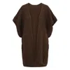 Alpaca Apparel Women's Alpaca Sleeveless Cardigan - The Chocolate Brown Luxe Mix In Brown