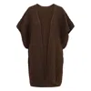 Alpaca Apparel Women's Brown Alpaca Sleeveless Cardigan In Brown