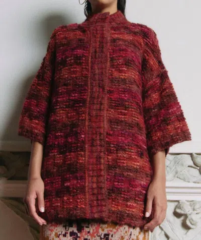 Alpaca Collection Simone Cardigan In Multi Red
