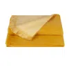 Alpaca Loca Orange Double Plaid/throw Ocher & Natural Alpaca Wool In Yellow