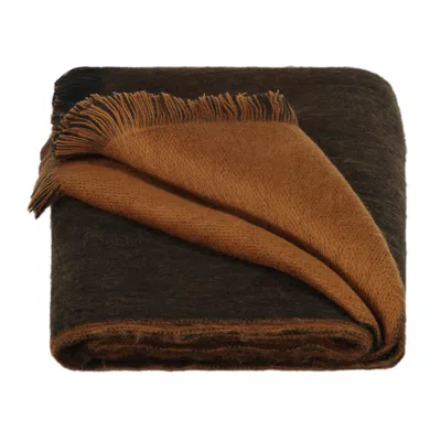 Alpaca Loca Women's Brown / Black Double Scarf Black / Camel