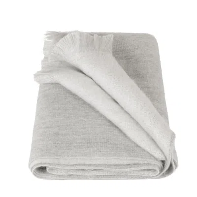 Alpaca Loca Women's Double Scarf/shawl Light Grey & White Alpaca Wool In Gray