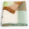 Alpaca Loca Women's Green / Brown Scarf Blocked Camel, Emerald And Limestone Green