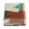 Alpaca Loca Women's Green / Brown Scarf, Shawl Blocked Botanic Green & Naturals - Alpaca Wool In Multi