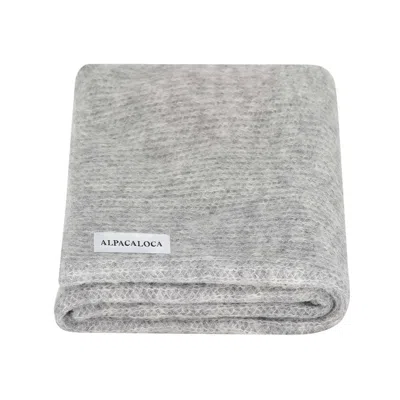 Alpaca Loca Women's Knitted Scarf Grey Alpaca Wool In Gray