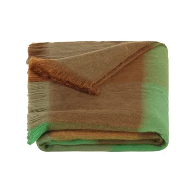Alpaca Loca Women's Neutrals / Green / Brown Scarf/shawl Blocked Green/brown/naturals Alpaca Wool In Multi