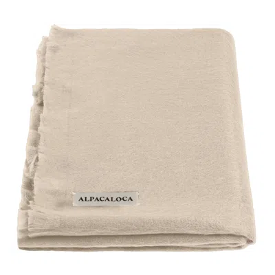 Alpaca Loca Women's Neutrals Slim Scarf/shawl Beige Alpaca Wool In Sand