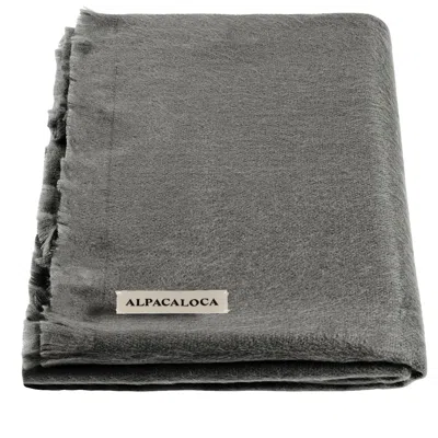 Alpaca Loca Women's Scarf/shawl Dark Grey Alpaca Wool In Gray