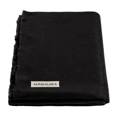 Alpaca Loca Women's Slim Scarf/shawl Black Alpaca Wool