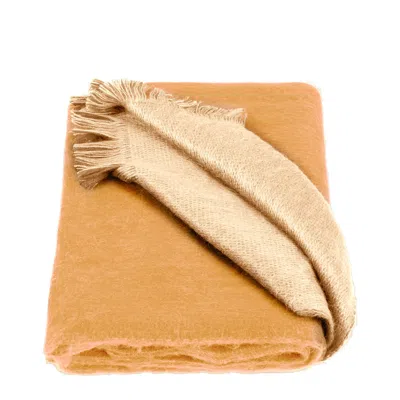 Alpaca Loca Women's Yellow / Orange Double Scarf/shawl Ocher & Natural Alpaca Wool