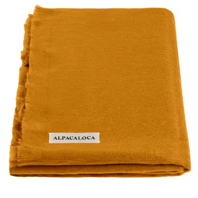 Alpaca Loca Women's Yellow / Orange Scarf/shawl Ocher Alpaca Wool