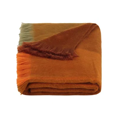 Alpaca Loca Women's Yellow / Orange Scarf/shawl Striped Cinnamon, Terracotta, Brown - Alpaca Wool