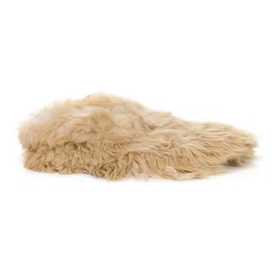 Alpaca Tg Beige Tg Long Hair Slippers