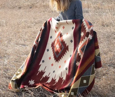Alpaca Threadz Wool Blanket In Rust Andean In Multi