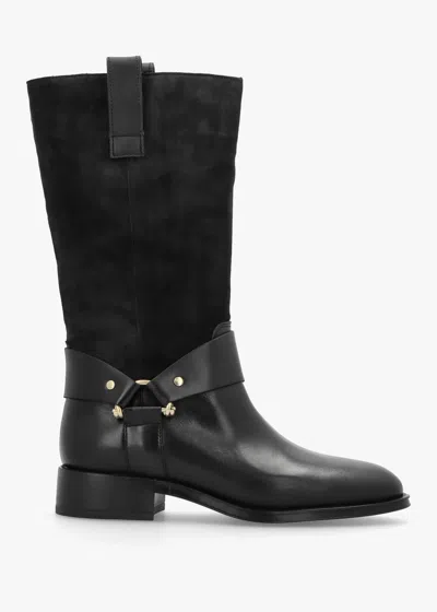 Alpe Affix Black Leather & Suede Calf Boots