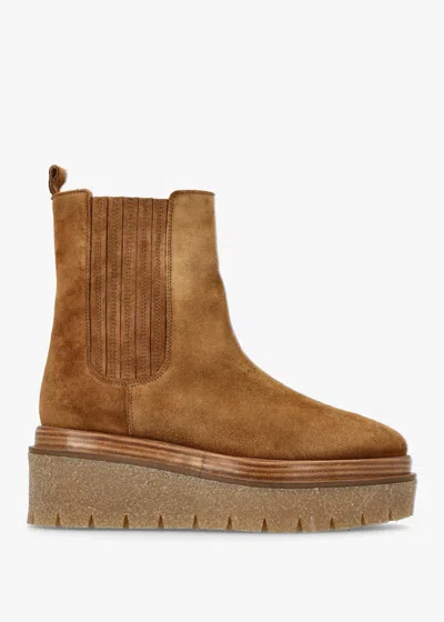 Alpe Alpie Tan Suede Crepe Sole Chelsea Boots