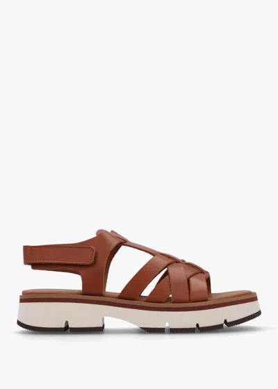 Alpe Angola Tan Leather Chunky Gladiator Sandals In Brown