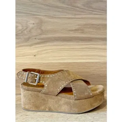 Alpe Sitges Cross Strap Sandals Tan In Neutrals