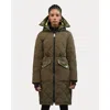 Alpenhaus Arly Elongated Hybrid Lightweight Puffer Coat In Green