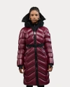 Alpenhaus Bellevaux  Womens Puffer Coat With Adjustable Belt In Burgundy