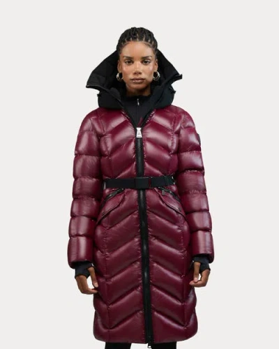 Alpenhaus Bellevaux  Womens Puffer Coat With Adjustable Belt In Burgundy