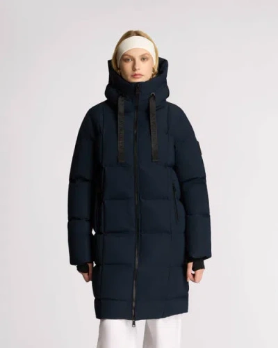 Alpenhaus Cluze Mid-length Puffer With Square Quilting In Midnight