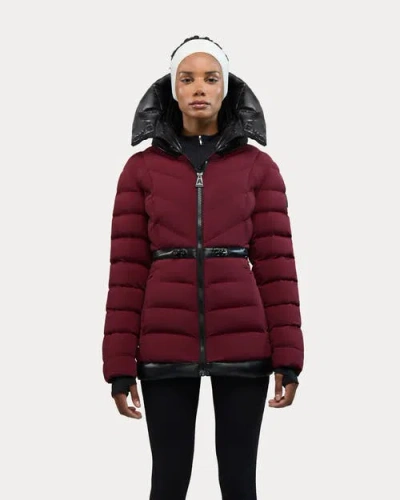 Alpenhaus Everlong Lightweight Herringbone Quilted Puffer With Lustre Detailing In Red
