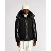 Alpenhaus Farlin Mixed Media Relaxed Fit Puffer With Removable Hood In Black