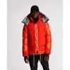 Alpenhaus Farlin Mixed Media Relaxed Fit Puffer With Removable Hood In Safety Orange