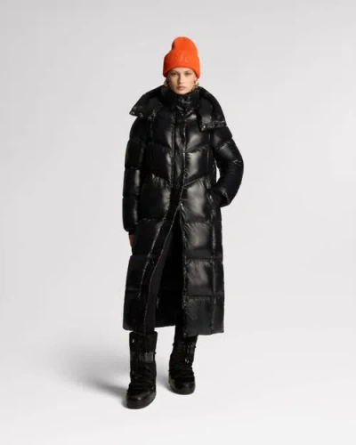 Alpenhaus Meribel Quilted Maxi Puffer With Removable Hood In Black