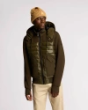 Alpenhaus Nimbus Lightweight Mixed Media Hybrid Bomber Jacket In Olive