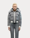 Alpenhaus Pariset Cropped Puffer Bomber With Detachable Sleeves In Gray