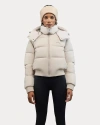 Alpenhaus Pariset Cropped Puffer Bomber With Detachable Sleeves In White