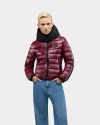 Alpenhaus Rousset Lightweight Cinched Puffer Jacket With Contrast Detailing In Burgundy